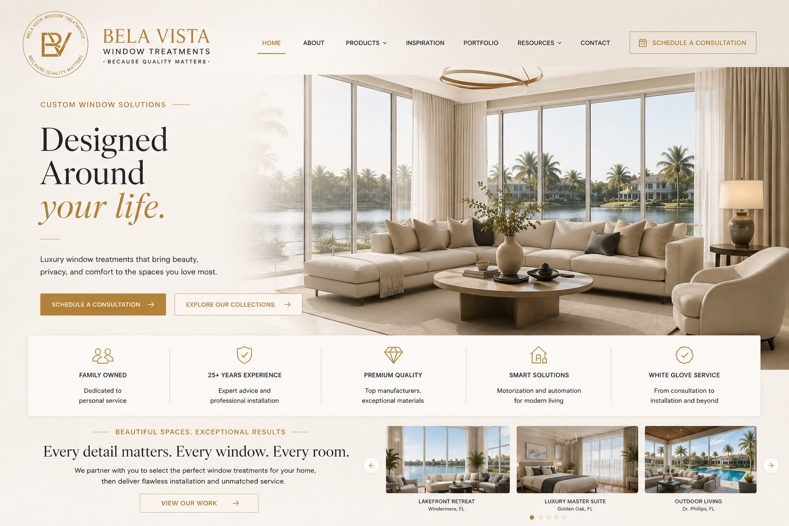 Prévia do novo site da Bela Vista Window Treatments